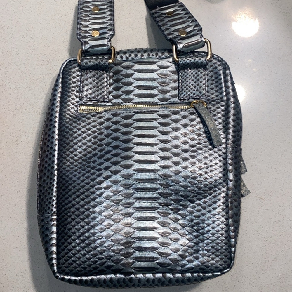 Custom Made Blue-Gray Python Crossbody - Picture 6 of 6